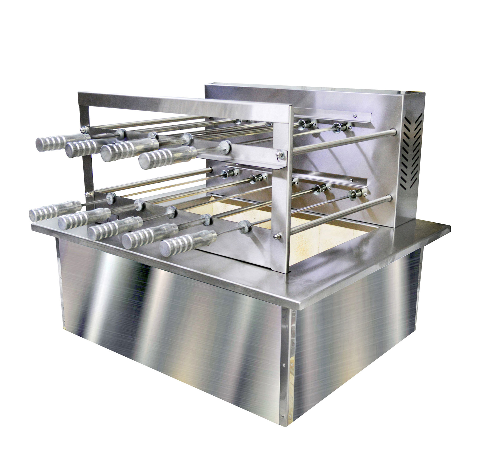 Brazilian Charcoal Grill with Firebox - 9 Skewers 